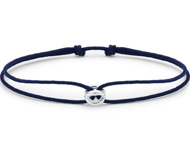 navy blue interlaced cord bracelet 1g