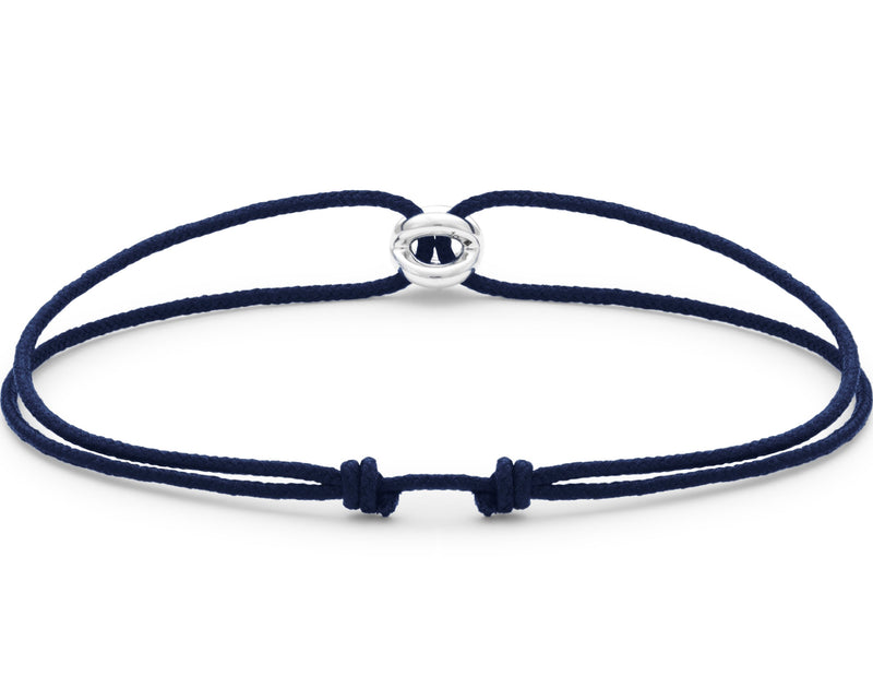 navy blue interlaced cord bracelet 1g