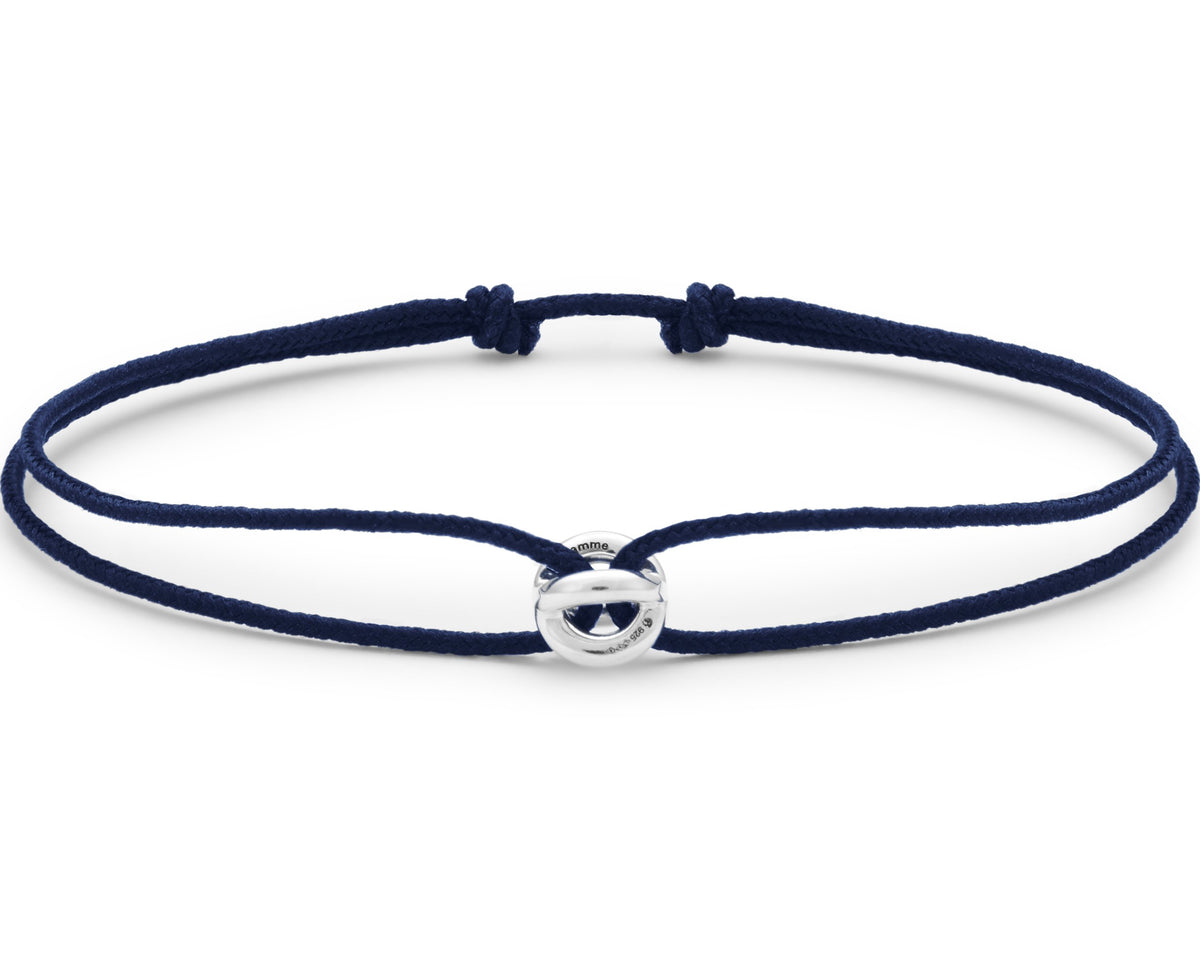 navy blue interlaced cord bracelet 1g